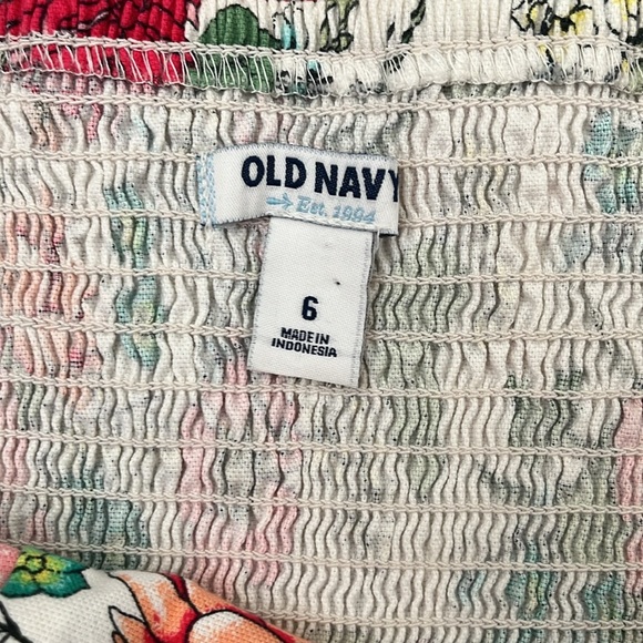 Old Navy Women's Sz 6 Strapless Floral A-Line Stretch Dress Pink White Red Green - Picture 3 of 8